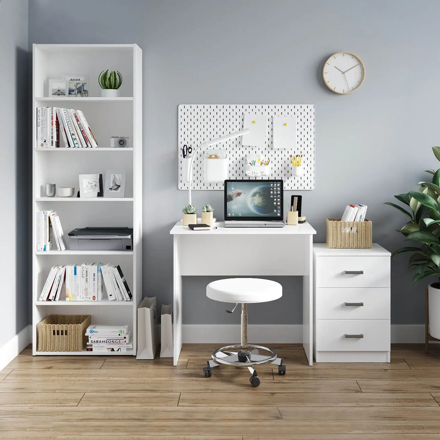 Стол письменный Уно белый 75х80 (NK)