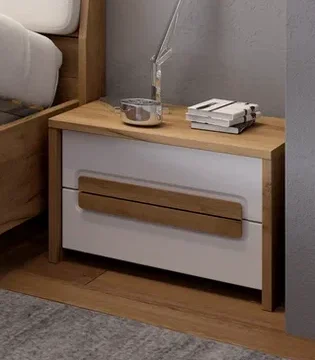 Модульная спальня Соренто композиция 2 дуб краф золотой/сатин белый (EM) | Интернет магазин Масса Мебель