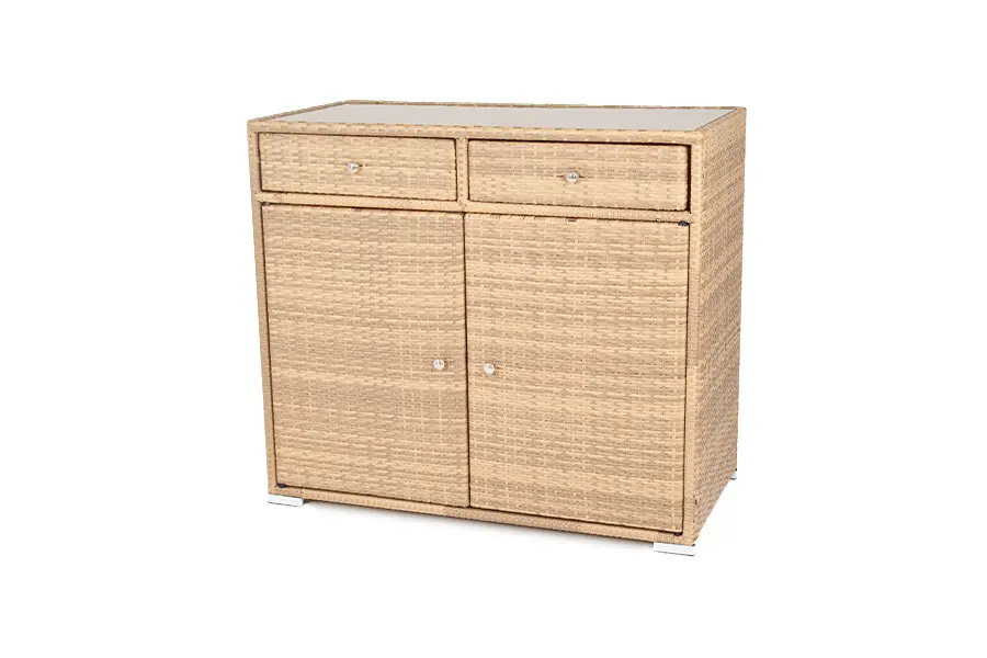 "Мальта" тумба плетеная из искусственного ротанга, цвет соломенный (sis) - интернет магазин Масса Мебель