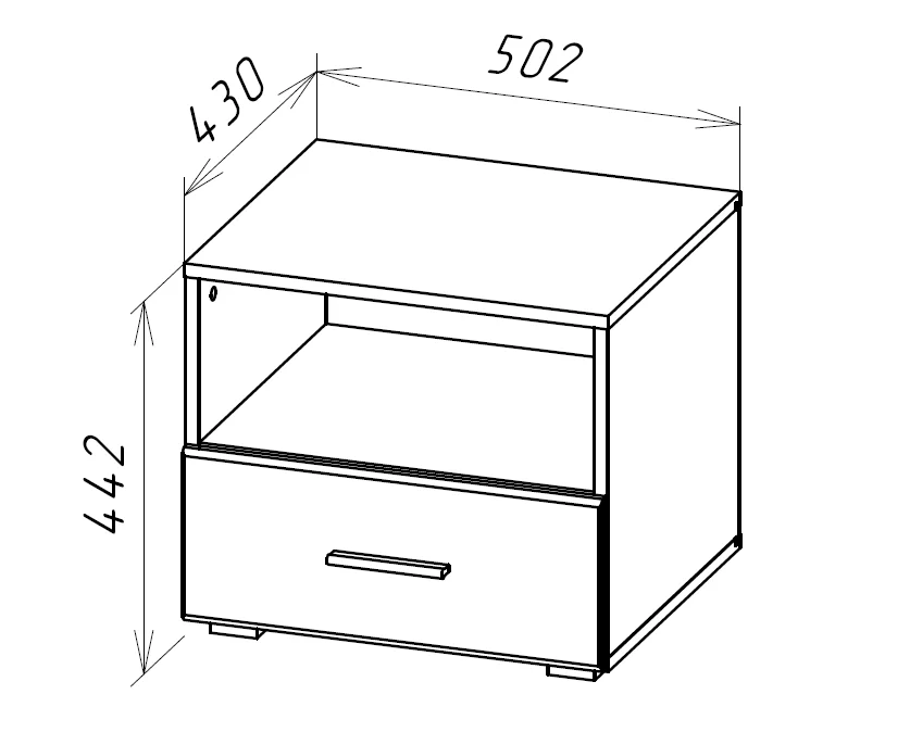 Тумба прикроватная GLOSS белый (NK) | Интернет магазин Масса Мебель