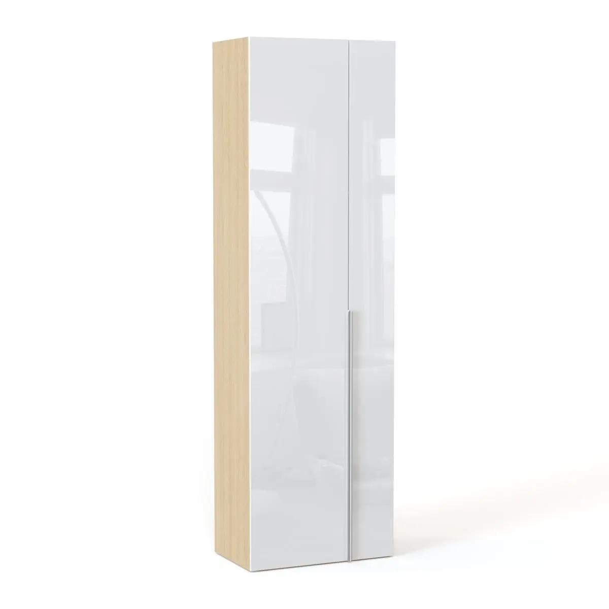 NEO Шкаф однодверный с полками 500х2460х430 белый глянец