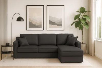 Диван-кровать угловой Монблан D-998 черный, Massa