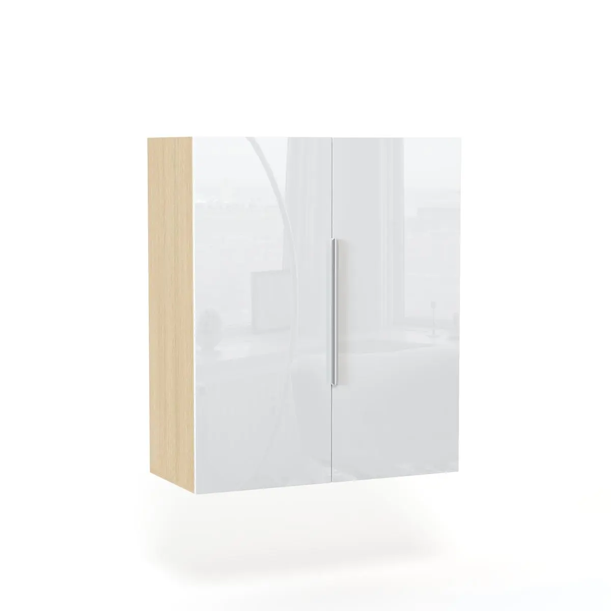 NEO Шкаф навесной с 2-мя дверьми 1000х720х430 белый глянец