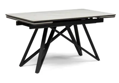 Стол обеденный раскладной Вектор (Белый матовый)