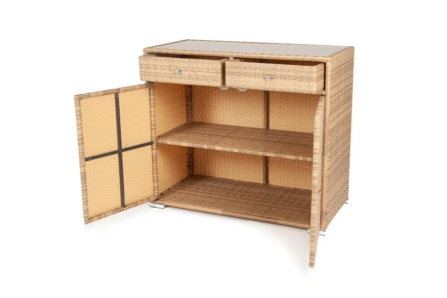 "Мальта" тумба плетеная из искусственного ротанга, цвет соломенный (sis) - интернет магазин Масса Мебель