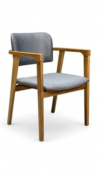 Стул мягкий Баросса Д-2 серый, рогожка-каркас дуб, MASSA