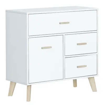Комод Скандик деревянный большой для вещей или одежды 82х80 (Белый) (EL)