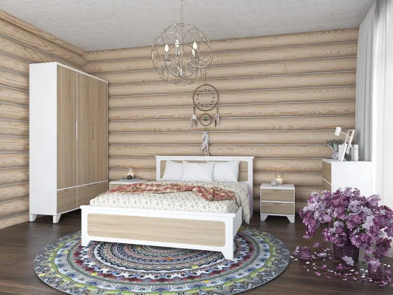 Шкаф трехстворчатый Соня из массива и шпона (3 цветовых решения) BR