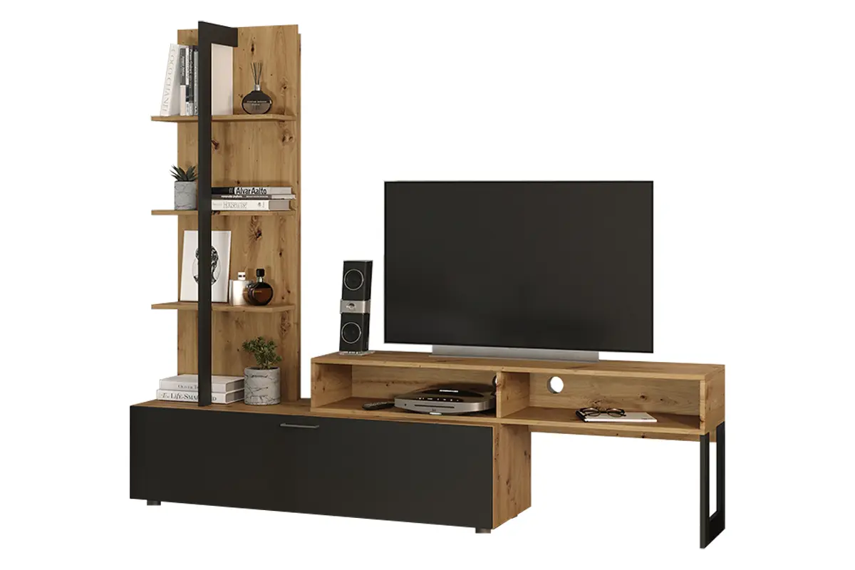 Комплект мебели в гостиную JUNO Дуб Артизан/Черный (NK)