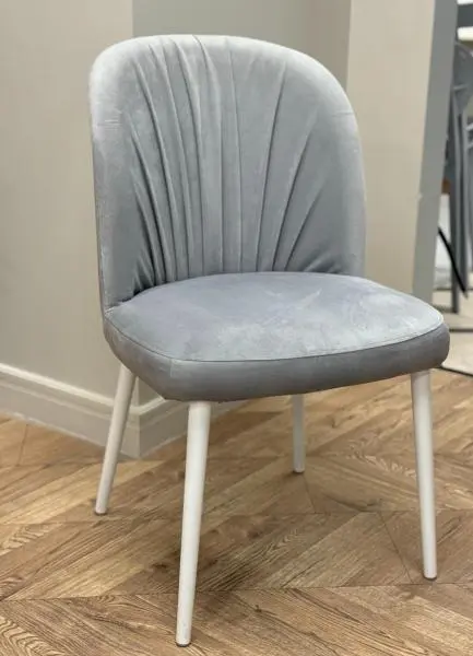 Стул мягкий Рози-s металл белый/3Velu 52 СКЛ. (VIS) Выставочный образец