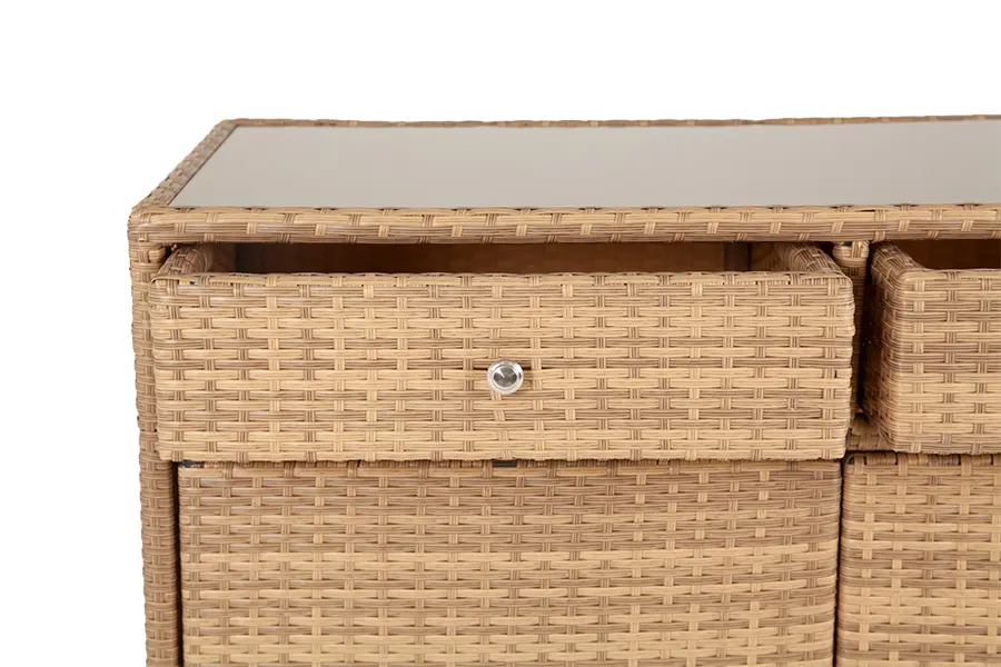 "Мальта" тумба плетеная из искусственного ротанга, цвет соломенный (sis) - интернет магазин Масса Мебель