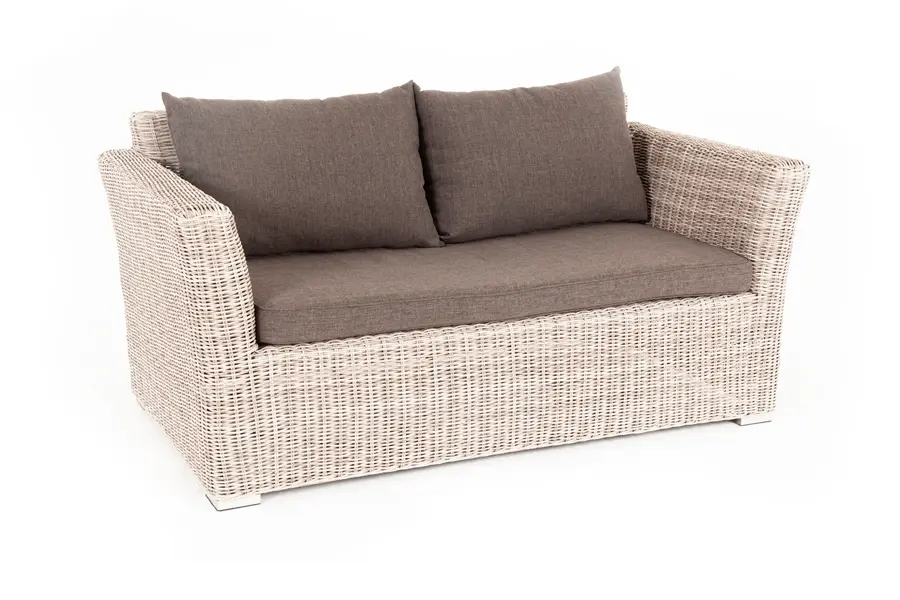 "Капучино" диван из искусственного ротанга двухместный, цвет бежевый (sis) | Интернет магазин Масса Мебель