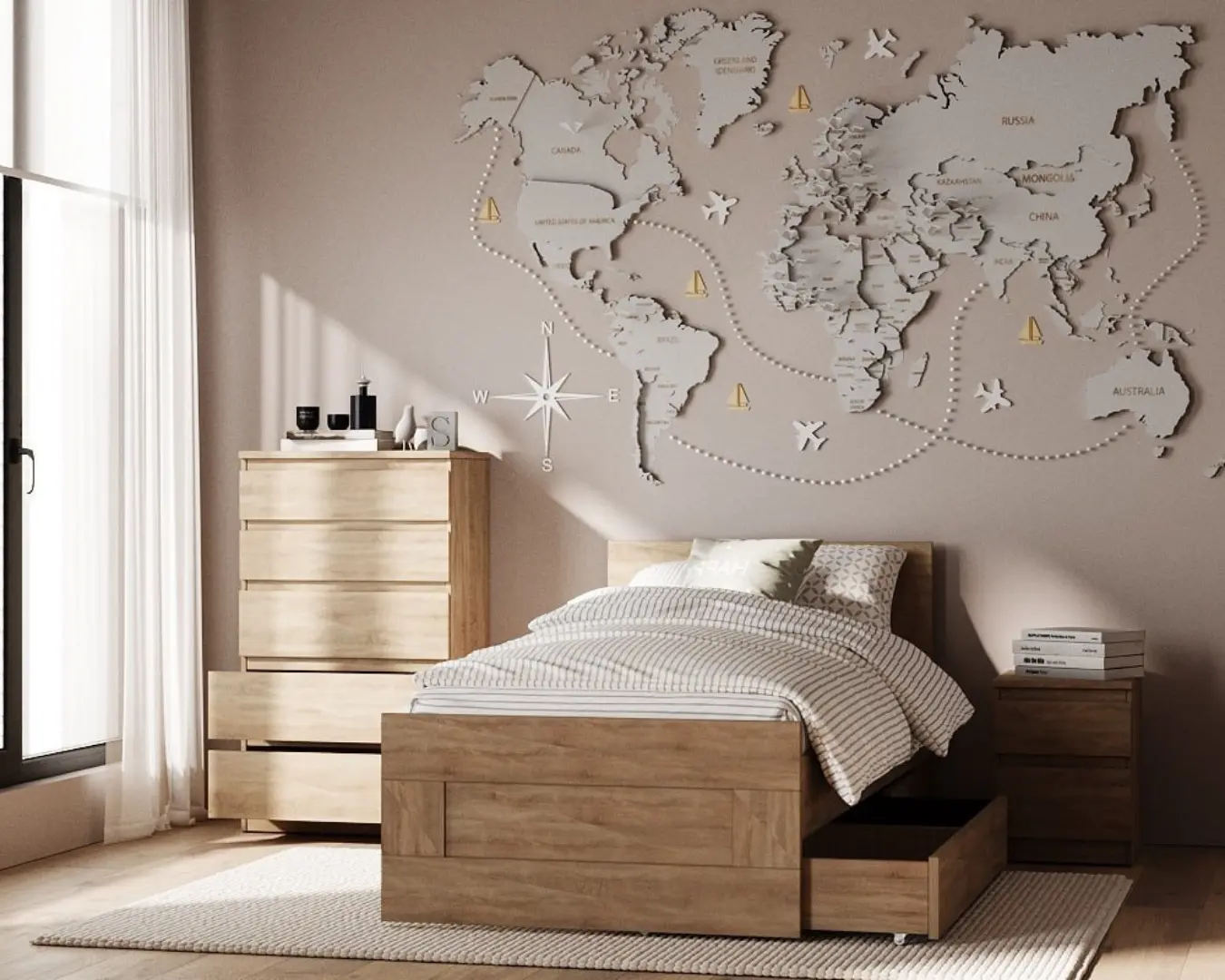 Комод Кастор 5 ящиков дуб сонома (GL)