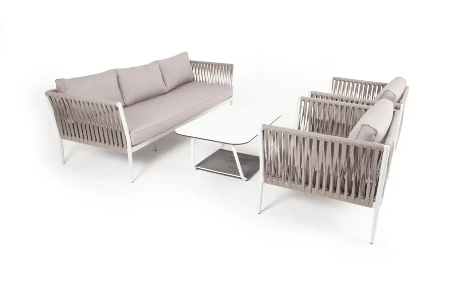 "Касабланка" лаунж-зона плетеная из роупа 5-местная, цвет серо-коричневый (sis) | Интернет магазин Масса Мебель