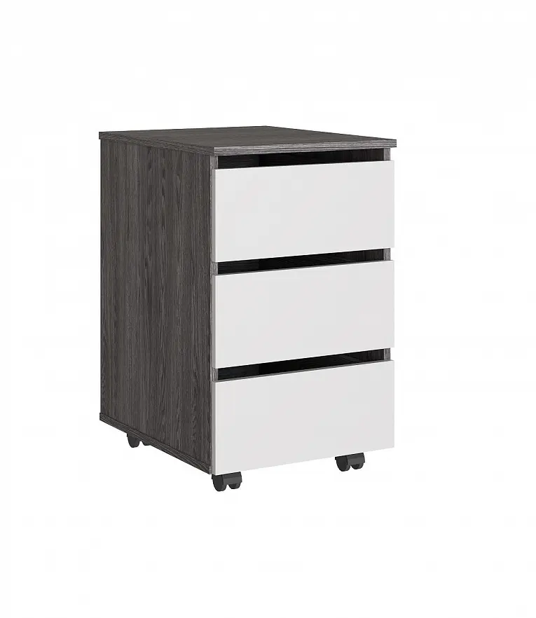 Детская мебель-трансформер с кроватью-столом и двумя шкафами черный ясень / перламутр 