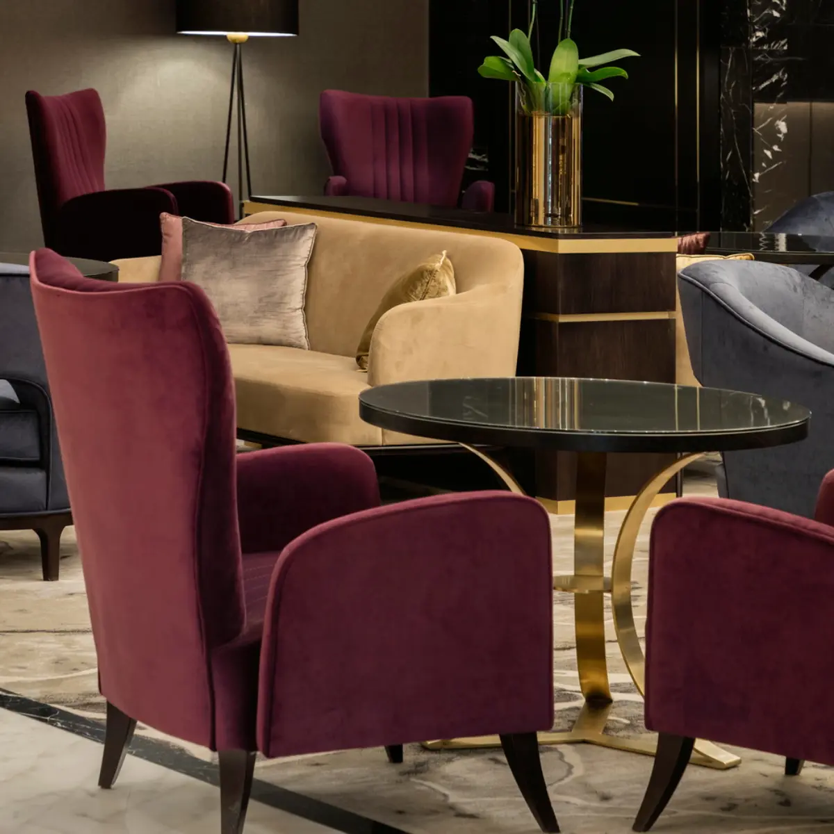 Кресло Брион Cиний массив бука/Selesta (MAI)