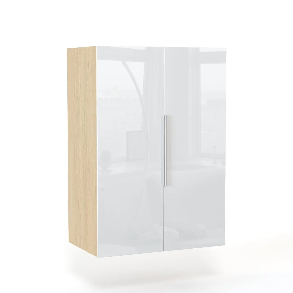 NEO Шкаф навесной с 2-мя дверьми 1000х1080х580 белый глянец