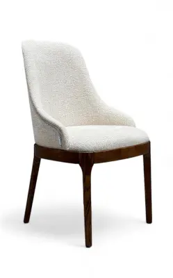 Стул мягкий Дейл белый букле-каркас дуб (MSS) (Белый)