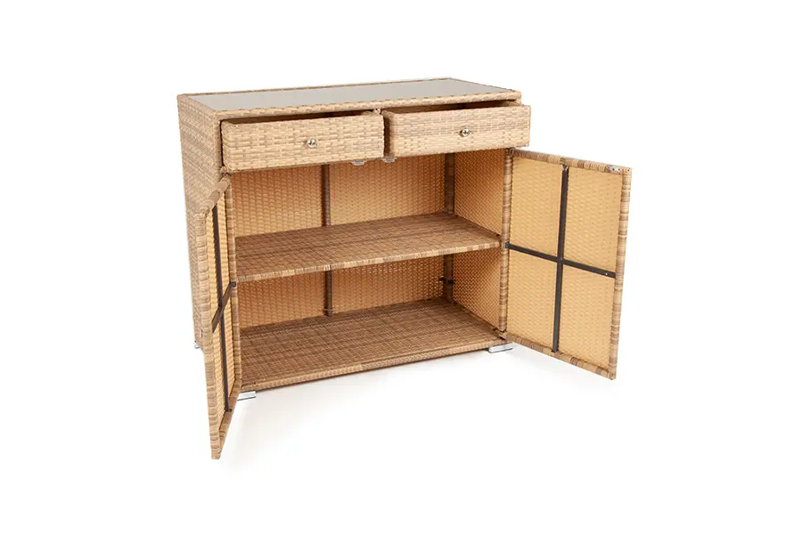 "Мальта" тумба плетеная из искусственного ротанга, цвет соломенный (sis) - интернет магазин Масса Мебель