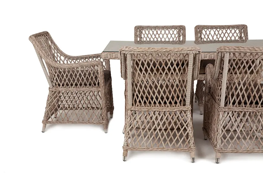"Латте" обеденная группа плетеная, цвет бежевый (sis) | Интернет магазин Масса Мебель