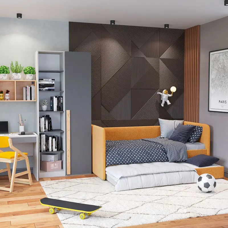 Мебель для детской коллекция НьюТон Грэй "Внимательный" композиция №3 (POP) - интернет магазин Масса Мебель