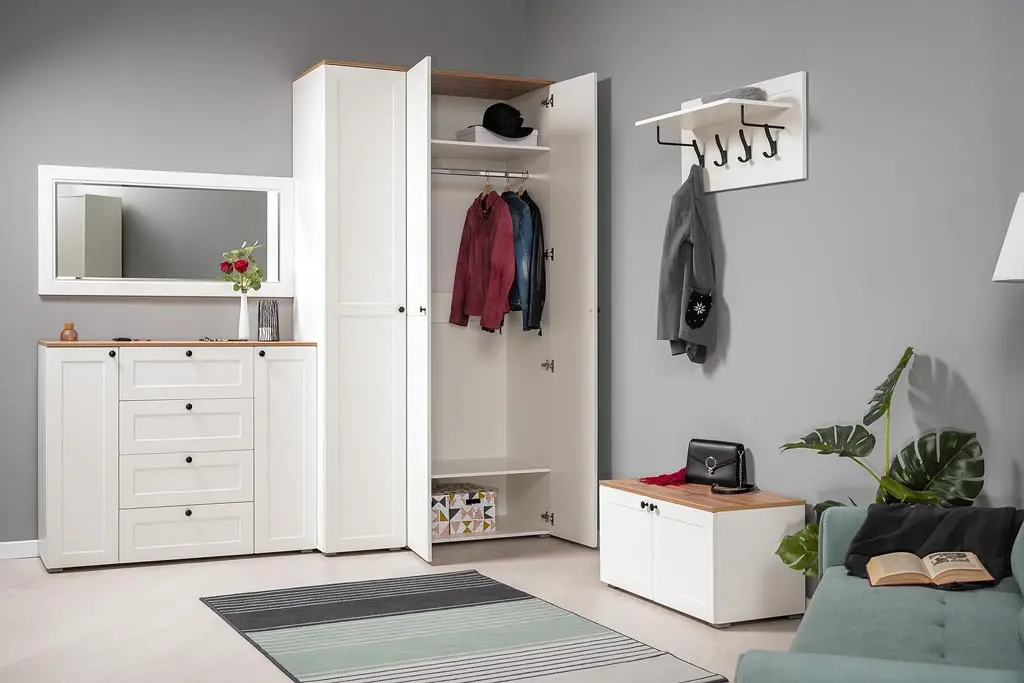 Комплект мебели в прихожую Остин №1 Белый/Дуб золотой (Mob)