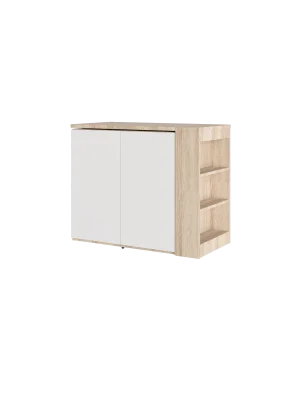 Стол-комод угловой правый (Бежевый/Белый)