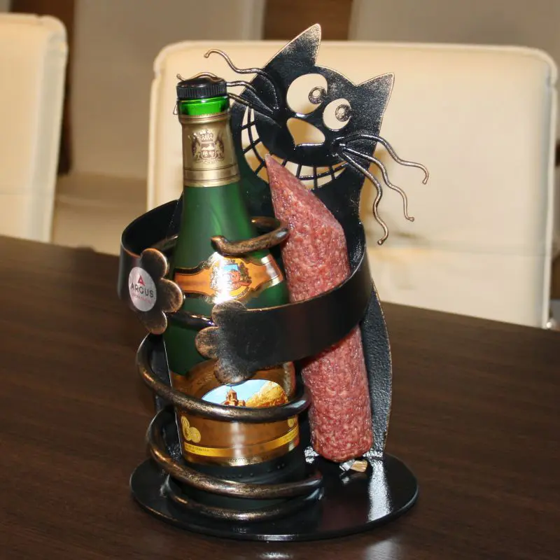 Бутылочница Кот Степан (Черный) ARG - интернет магазин Масса Мебель