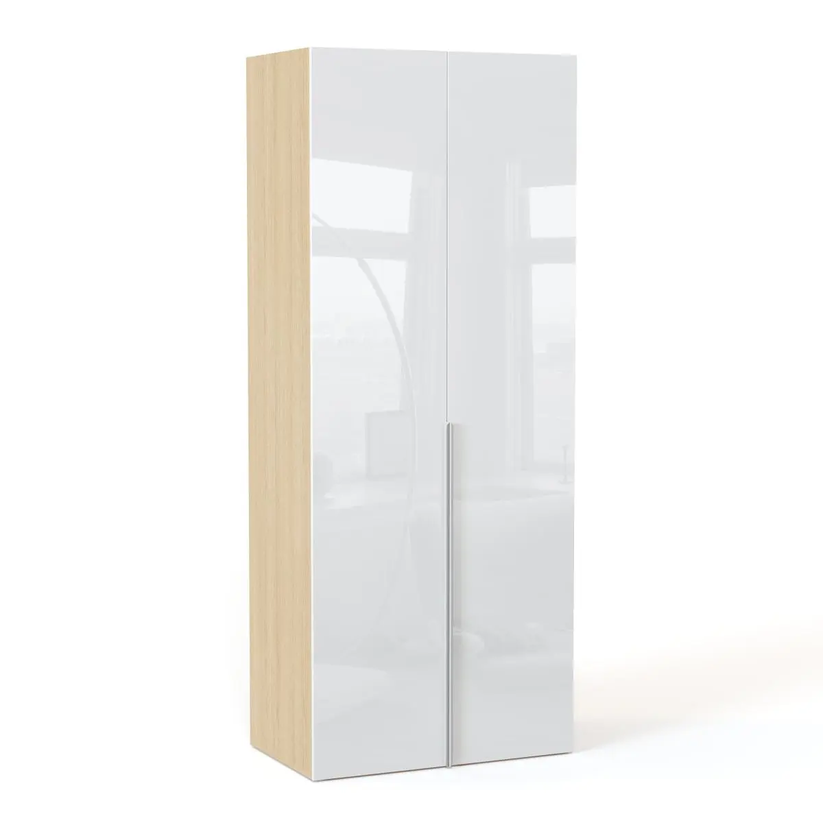 NEO Шкаф двухдверный со штангой 1000х2460х580 белый глянец