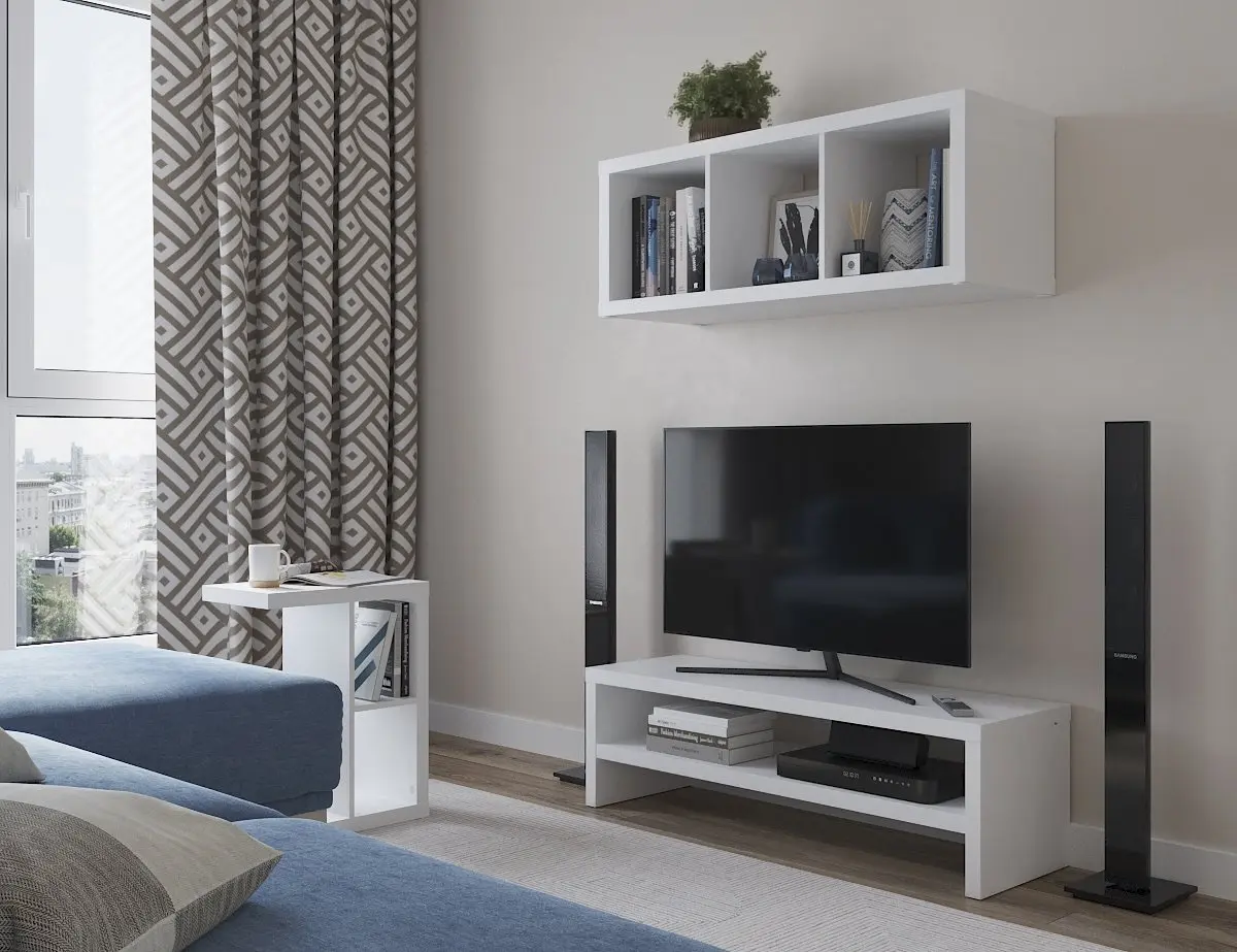 Стеллаж полка Фора 3 112х42 белый (GL)