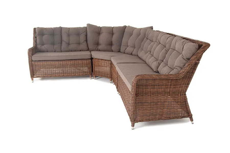 "Бергамо" модульный диван из ротанга, цвет коричневый (sis) | Интернет магазин Масса Мебель