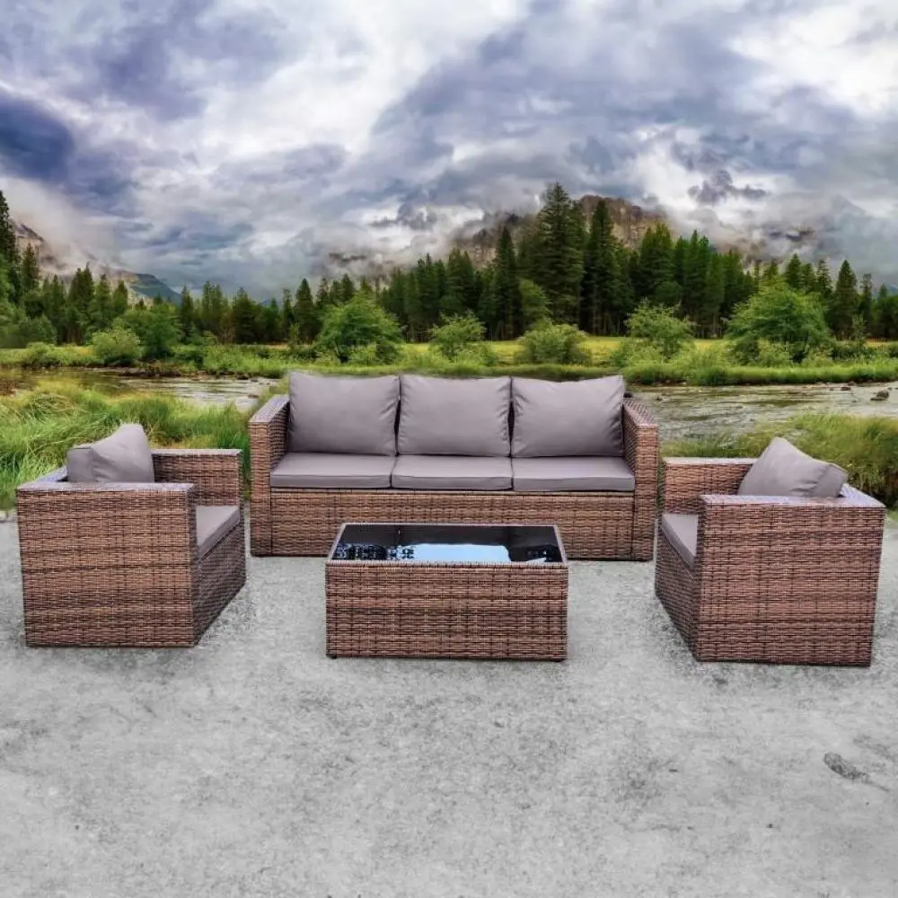 Комплект плетеной садовой  мебели AFM-302AL Brown(AG) | Интернет магазин Масса Мебель