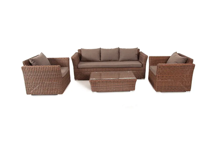 "Капучино" лаунж-зона из искусственного ротанга, цвет коричневый (sis) | Интернет магазин Масса Мебель