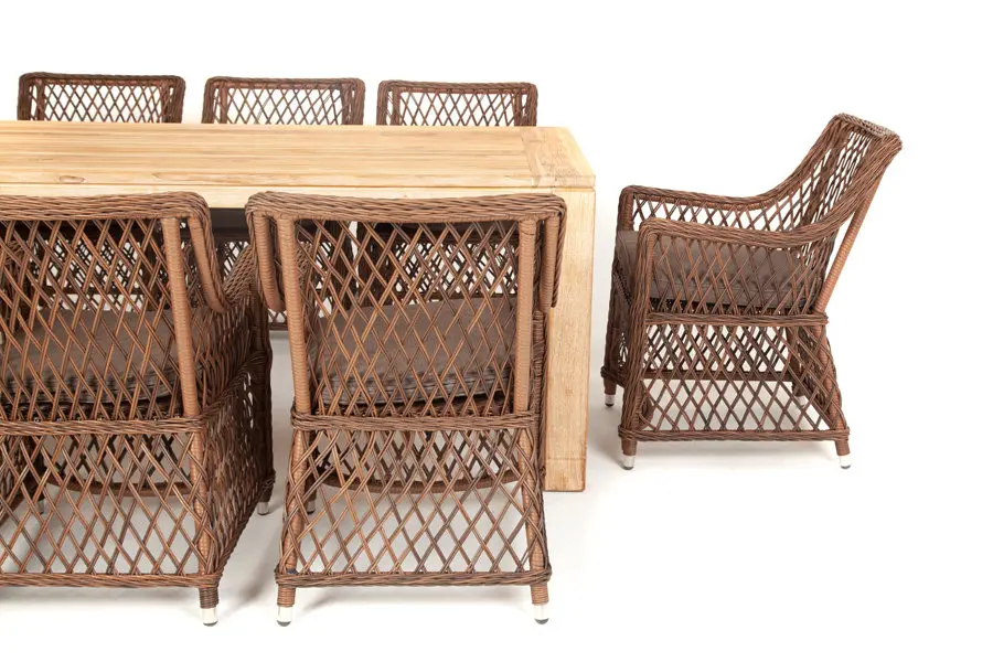 "Витория" обеденная группа плетеная, цвет коричневый (sis) снято | Интернет магазин Масса Мебель