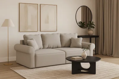 Диван прямой Петра (Светло-серый)