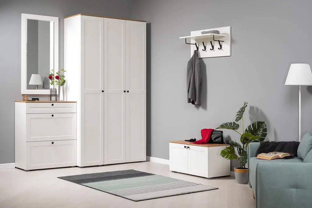 Комплект мебели в прихожую Остин №1 Белый/Дуб золотой (Mob)