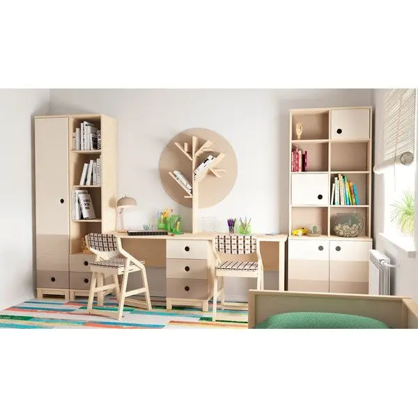 Стол письменный с тумбой Робин Wood клен/мокко/имбирь/беж (POP) (Бежевый) Выставочный образец