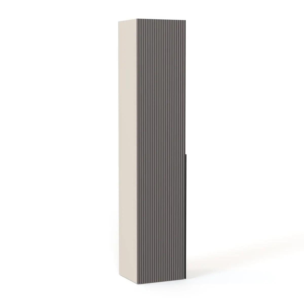 NEO Шкаф однодверный с полками 500х2460х430 с рифленым фасадом серый