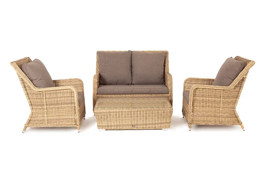 "Гляссе Сингл" лаунж-зона из искусственного ротанга, цвет соломенный (sis) | Интернет магазин Масса Мебель