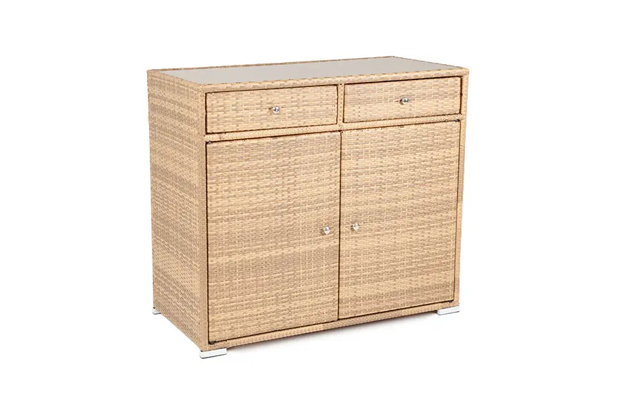 "Мальта" тумба плетеная из искусственного ротанга, цвет соломенный (sis) - интернет магазин Масса Мебель