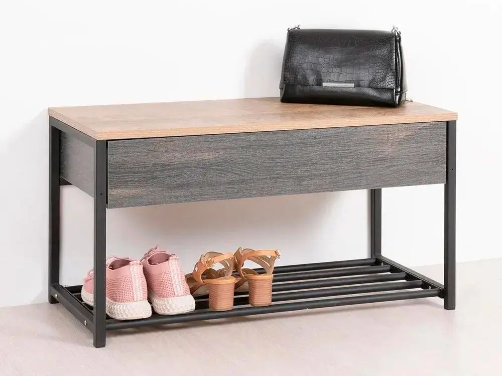 Банкетка для обуви Трувор 13.241.03 N Дуб Гранж Песочный (Mob) | Интернет магазин Масса Мебель