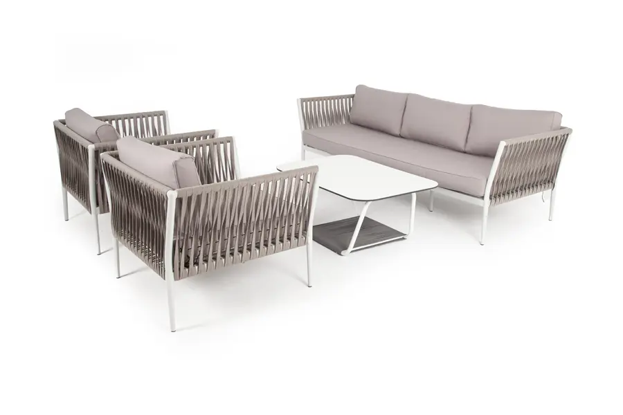 "Касабланка" лаунж-зона плетеная из роупа 5-местная, цвет серо-коричневый (sis) | Интернет магазин Масса Мебель