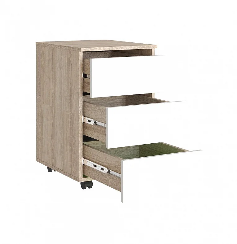 Детская мебель-трансформер с кроватью-столом и двумя шкафами дуб сонома / белый 