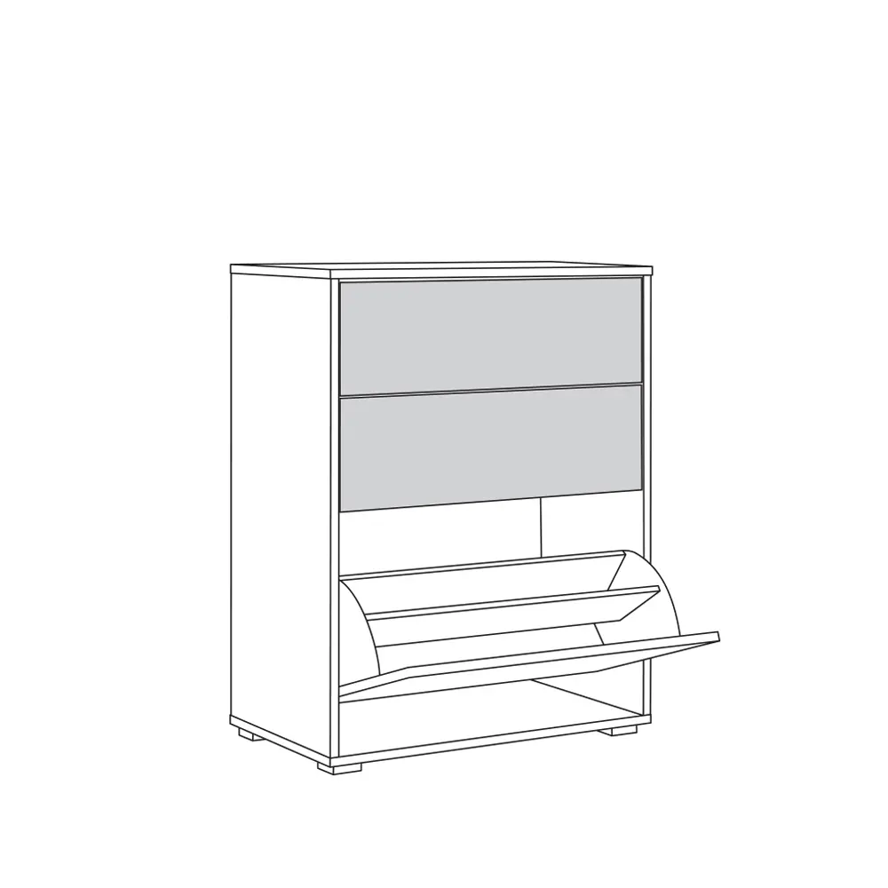 Комод Куба 13.113 N Дуб Сонома/белый премиум (Mob) - интернет магазин Масса Мебель