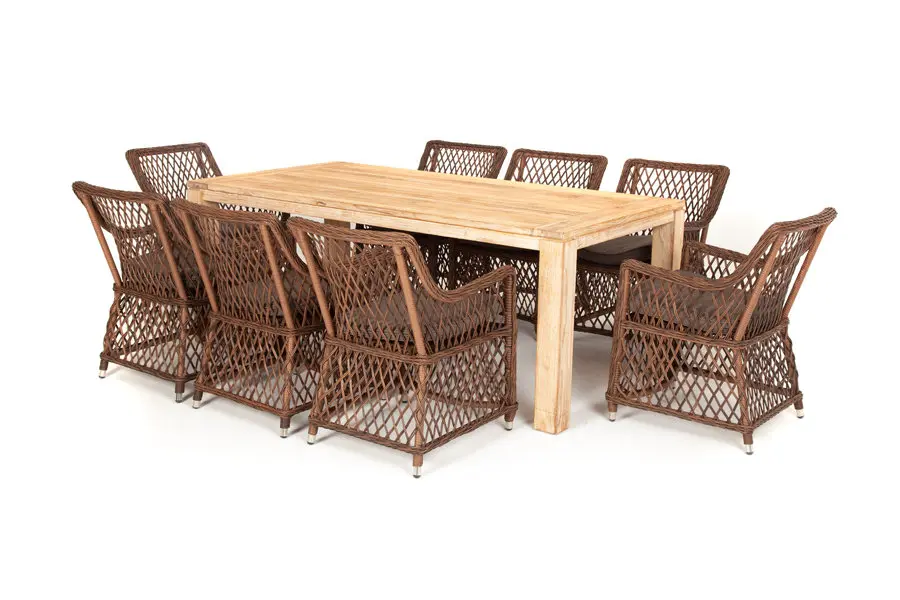 "Витория" обеденная группа плетеная, цвет коричневый (sis) снято | Интернет магазин Масса Мебель