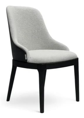 Стул мягкий Дейл белый букле-каркас дуб (MSS) (Черный/Бежевый)