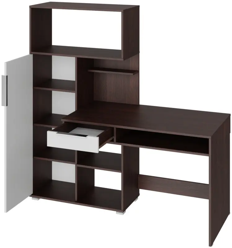 Стол письменный Квадро Венге/Белый Лофт (NK) | Интернет магазин Масса Мебель