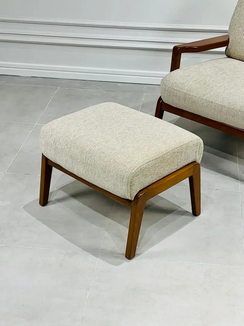 Пуф для ног Рига 07-01 бежевый велюр-каркас бук, MASSA