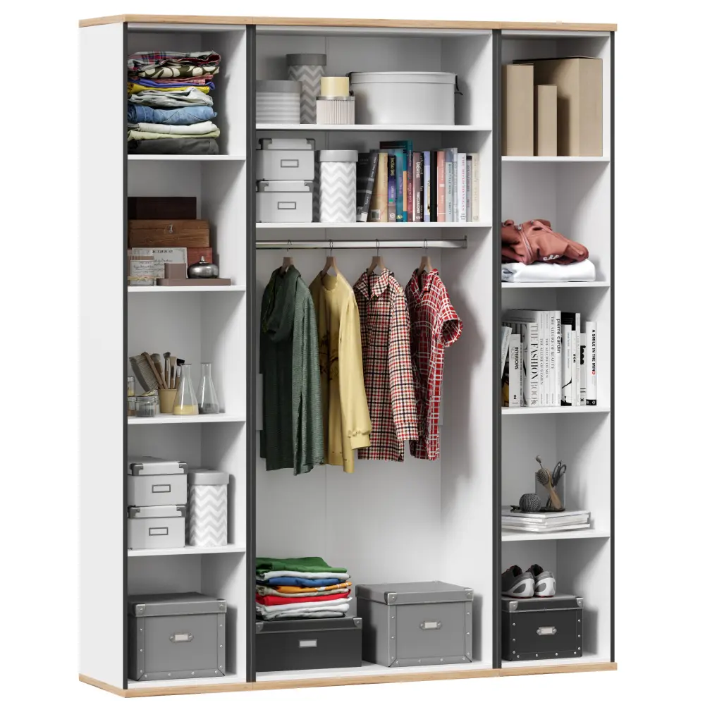 Шкаф четырехстворчатый Урбан (Белый/Дуб золотой) ЛД | Интернет магазин Масса Мебель