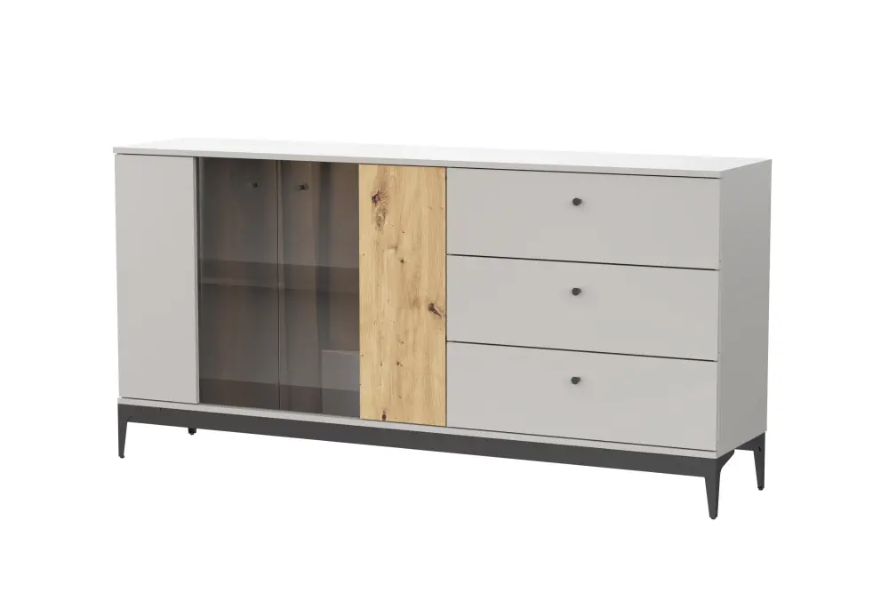 Комод НОРДИК КД-3 Холодный серый/Дуб Артизан (NK) | Интернет магазин Масса Мебель